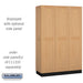 Salsbury 16" Wide Single Tier Solid Oak Executive Wood Locker - 3 Wide - 6 Feet High - 18 Inches Deep - Light Oak - Sweatfully