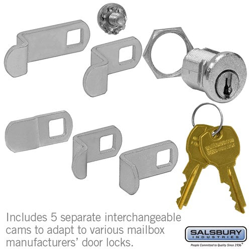 Universal Locks for 4B+ Horizontal and Vertical Style Mailbox Door with 2 Keys Per Lock - 5 Pack - Sweatfully