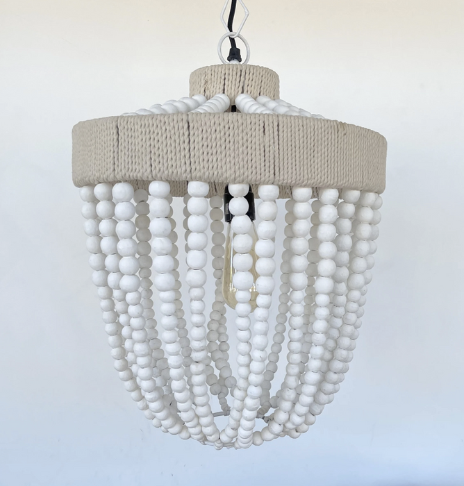 Very Large Farmhouse Beaded Chandelier Pendant Light - Sweatfully
