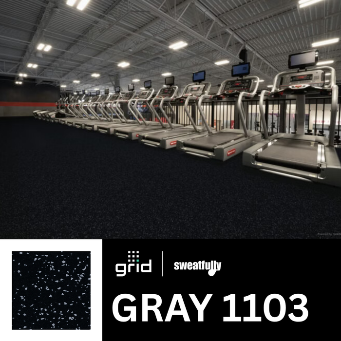 Grid Regrind Rubber Modx Tiles CORE Series Rubber Flooring with Flecks (1 sq. ft.) - Sweatfully
