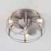 12" Flush Mount Low Profile Caged Small Ceiling Fan with Light and Remote Control - Sweatfully