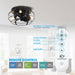 12" Flush Mount Low Profile Caged Small Ceiling Fan with Light and Remote Control - Sweatfully