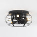 12" Flush Mount Low Profile Caged Small Ceiling Fan with Light and Remote Control - Sweatfully