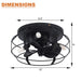 12" Flush Mount Low Profile Caged Small Ceiling Fan with Light and Remote Control - Sweatfully