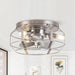 12" Flush Mount Low Profile Caged Small Ceiling Fan with Light and Remote Control - Sweatfully