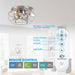 12" Flush Mount Low Profile Caged Small Ceiling Fan with Light and Remote Control - Sweatfully