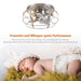 12" Flush Mount Low Profile Caged Small Ceiling Fan with Light and Remote Control - Sweatfully