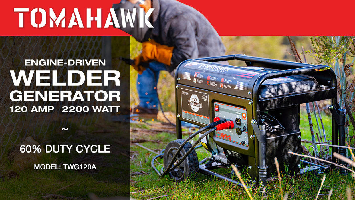120 Amp Engine Driven Welder Generator 2200 Watt 7 HP Gas Powered - Sweatfully