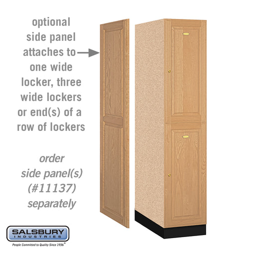 Salsbury 16" Wide Double Tier Solid Oak Executive Wood Locker - 1 Wide - 6 Feet High - 24 Inches Deep - Light Oak - Sweatfully