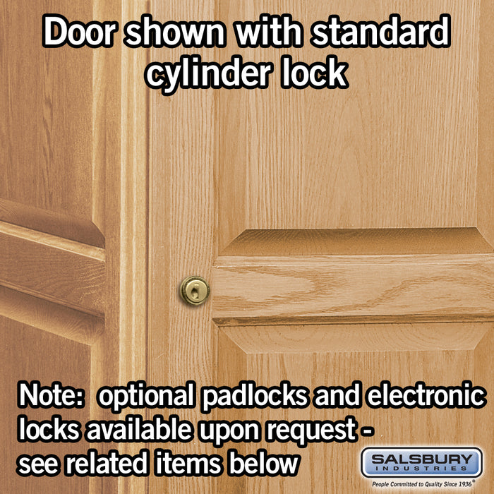 Salsbury 16" Wide Double Tier Solid Oak Executive Wood Locker - 1 Wide - 6 Feet High - 24 Inches Deep - Light Oak - Sweatfully