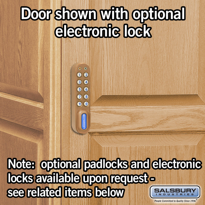 Salsbury 16" Wide Double Tier Solid Oak Executive Wood Locker - 1 Wide - 6 Feet High - 24 Inches Deep - Light Oak - Sweatfully