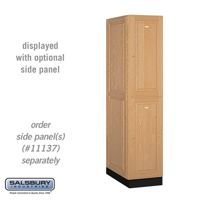Salsbury 16" Wide Double Tier Solid Oak Executive Wood Locker - 1 Wide - 6 Feet High - 24 Inches Deep - Light Oak - Sweatfully