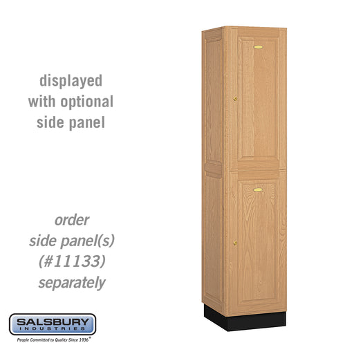 Salsbury 16" Wide Double Tier Solid Oak Executive Wood Locker - 1 Wide - 6 Feet High - 18 Inches Deep - Light Oak - Sweatfully
