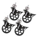 Swivel Caster Wheels for  ½” Pipe with Locking Mechanism (4-Pack) - Sweatfully