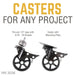 Swivel Caster Wheels for  ½” Pipe with Locking Mechanism (4-Pack) - Sweatfully