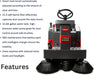 SM1250+ 49" Ride-on Industrial Floor Sweeper,  69000 Sqft/h, 3.5 hr Fast Charging Lithium Battery - Sweatfully