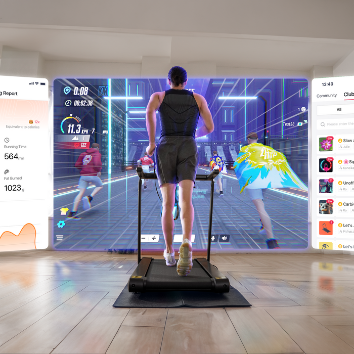 DeerRun X20 Treadmill with 15% Auto Incline Full Running Deck Treadmill | 400Lbs, 11.3Mph - Sweatfully
