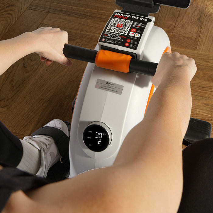 DeerRun RW600 Adjustable 32-Level Magnetic Resistance Long Slide Rail Smart Rowing Machine with PitPat App - Sweatfully