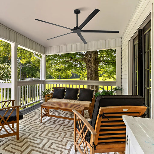 72 Inch 84 Inch Winni All-Aluminum IPX4 Outdoor Ceiling Fan with Remote Control - Sweatfully
