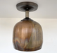 DOME BURNISHED COPPER Ceiling Light Rustic Farmhouse - Sweatfully