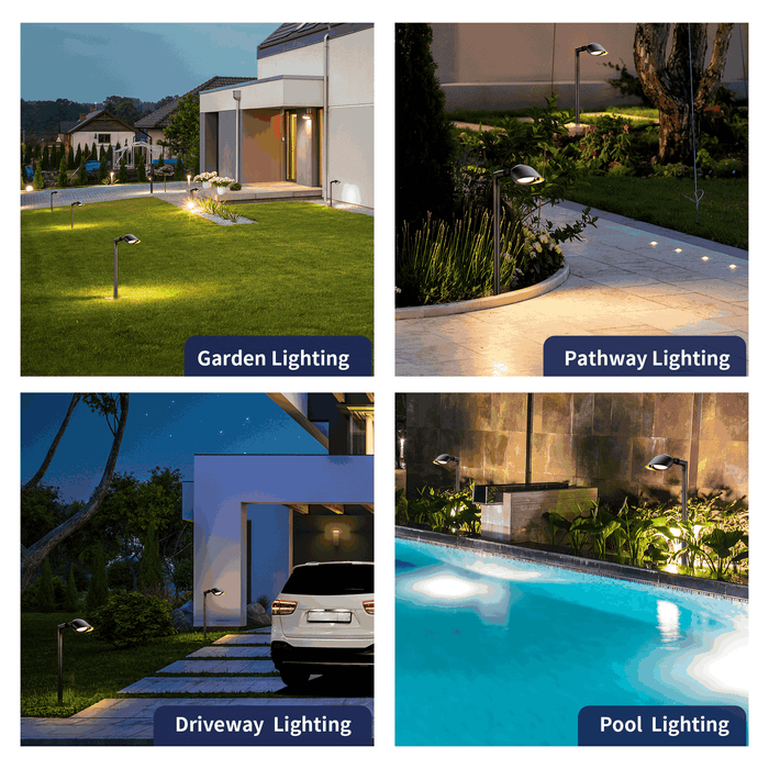 Gardenreet Brass Low Voltage Pathway Lights, 12V Outdoor LED Landscape Path Lights(Adjustable Angle) for Walkway Driveway Garden Yard (2414) - Sweatfully
