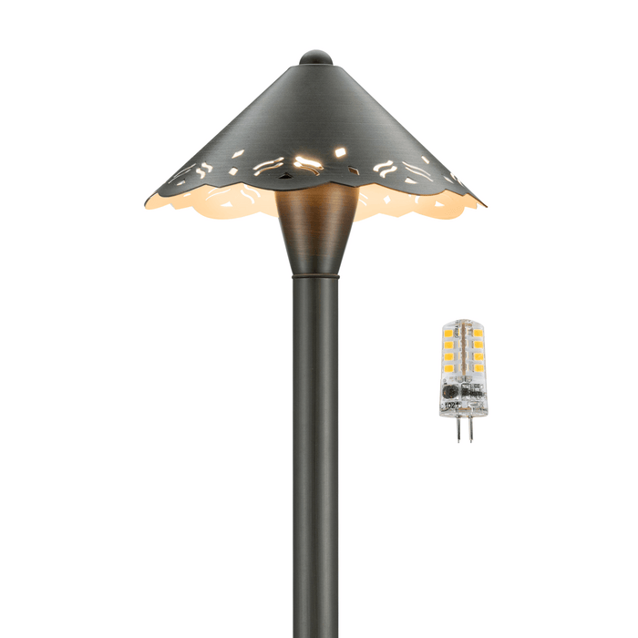 Gardenreet Brass Low Voltage Pathway Lights, 12V Outdoor LED Landscape Path Lights(Hollowed-out) for Walkway Driveway Garden Patio (2406) - Sweatfully