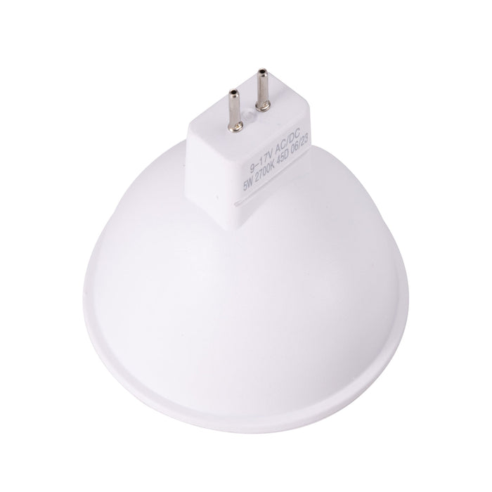 Gardenreet 5W MR16 LED Bulb, AC/DC 12V Low Voltage, GU5.3 Bi-Pin Base, 450 Lumens 35W Halogen Equivalent, 45 Degree Spot night light bulb for Outdoor Soptlight, Well Light, Downlight(2700/4000/5000K) - Sweatfully