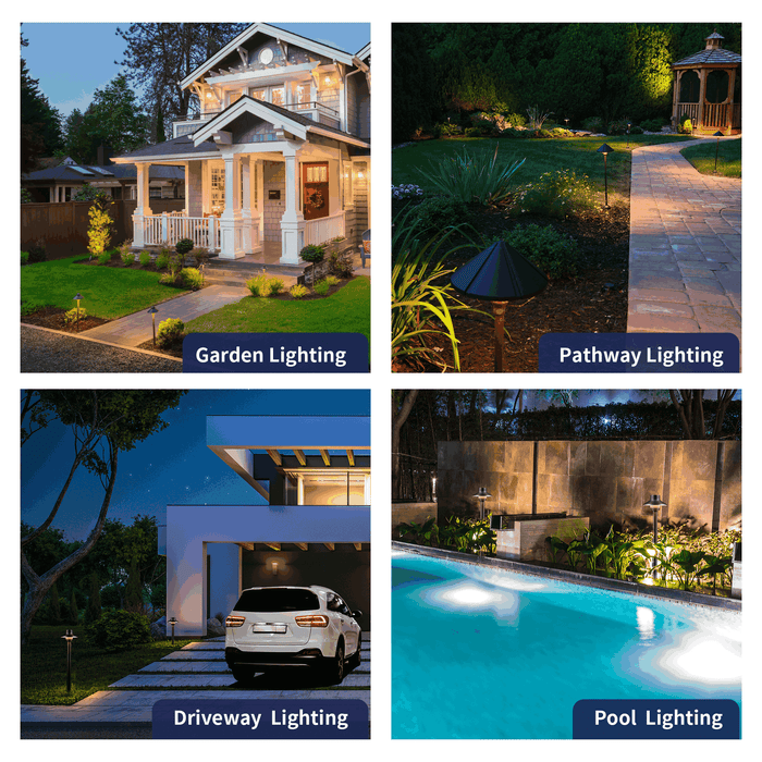 Gardenreet Brass Low Voltage Pathway Lights, 12V Outdoor LED Landscape Path Lights(Mini) for Walkway Driveway Garden Yard (2411) - Sweatfully