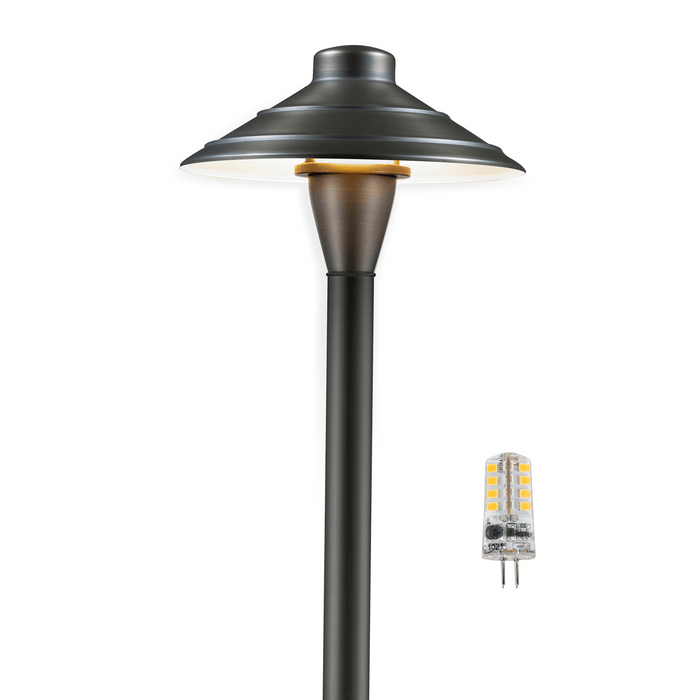 Gardenreet Brass Low Voltage Pathway Lights, 12V Outdoor LED Landscape Path Lights(Premium Flat Hat) for Walkway Driveway Garden Yard (2403) - Sweatfully