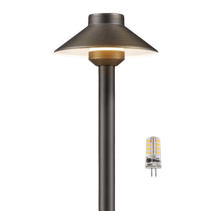 Gardenreet Solid Brass Low Voltage Landscape Pathway Light, LED Outdoor Accent Path and Area Light(Hat 2401) - Sweatfully