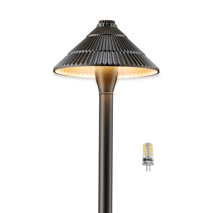 Gardenreet Brass Low Voltage Pathway Lights, 12V Outdoor LED Landscape Path Lights(Traditional Umbrella) for Walkway Driveway Garden Yard (2412) - Sweatfully