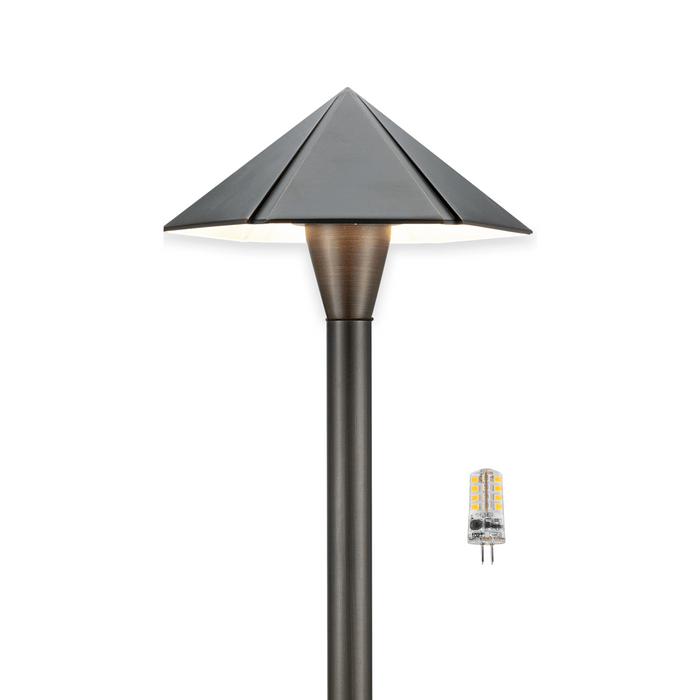 Gardenreet Brass Low Voltage Pathway Lights, 12V Outdoor LED Landscape Path Lights(Umbrella) for Walkway Driveway Garden Yard (2413) - Sweatfully