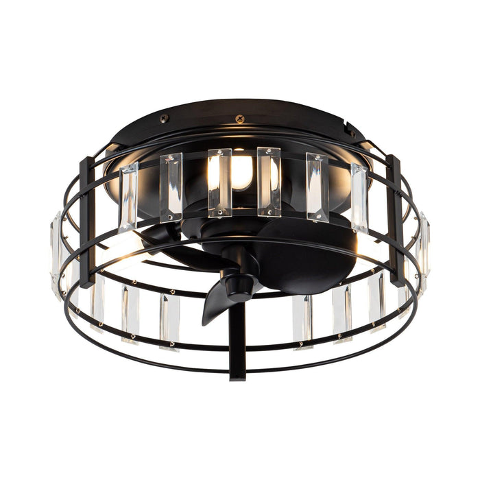 13" Modern DC Motor Flush Mount Reversible Crystal Ceiling Fan with Lighting and Remote Control - Sweatfully