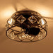 13" Srinager Modern DC Motor Flush Mount Reversible Crystal Ceiling Fan with Lighting and Remote Control - Sweatfully