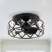13" Srinager Modern DC Motor Flush Mount Reversible Crystal Ceiling Fan with Lighting and Remote Control - Sweatfully