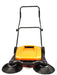 SM650 27.5" Manual Push Powered Floor Sweeper, Triple Brushes, Indoor and Outdoor - Sweatfully