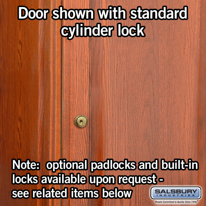 Salsbury 16" Wide Triple Tier Solid Oak Executive Wood Locker - 1 Wide - 6 Feet High - 21 Inches Deep - Medium Oak - Sweatfully