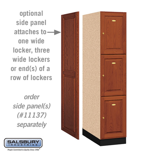 Salsbury 16" Wide Triple Tier Solid Oak Executive Wood Locker - 1 Wide - 6 Feet High - 24 Inches Deep - Medium Oak - Sweatfully