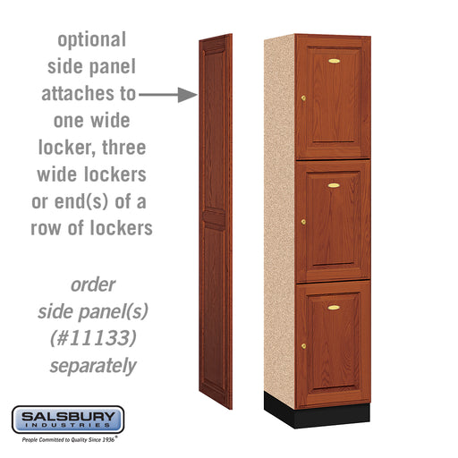 Salsbury 16" Wide Triple Tier Solid Oak Executive Wood Locker - 1 Wide - 6 Feet High - 18 Inches Deep - Medium Oak - Sweatfully