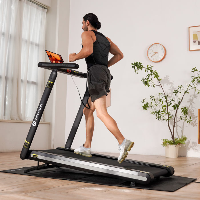 DeerRun X20 Treadmill with 15% Auto Incline Full Running Deck Treadmill | 400Lbs, 11.3Mph - Sweatfully