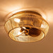 14" Farmhouse DC Motor Flush Mount Reversible Iron Ceiling Fan with LED Lighting and Remote Control - Sweatfully