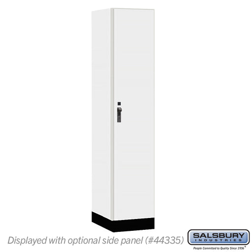 Salsbury 15" Wide Premier Wood Locker - Single Tier - 1 Wide - 6 Feet High - 21" Deep - Arctic White - Hasps - Sweatfully