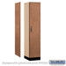 Salsbury 15" Wide Premier Wood Locker - Single Tier - 1 Wide - 6 Feet High - 21" Deep - Red Oak - Hasps - Sweatfully