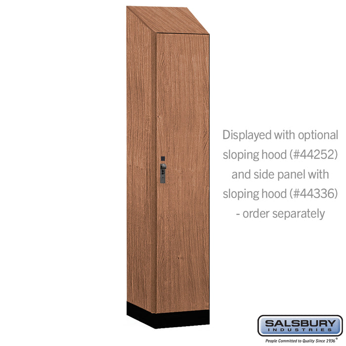 Salsbury 15" Wide Premier Wood Locker - Single Tier - 1 Wide - 6 Feet High - 21" Deep - Red Oak - Hasps - Sweatfully
