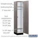Salsbury 15" Wide Premier Wood Locker - Single Tier - 1 Wide - 6 Feet High - 21" Deep - Skyline Walnut - Hasps - Sweatfully
