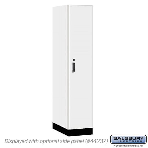 Salsbury 15" Wide Premier Wood Locker - Single Tier - 1 Wide - 6 Feet High - 24" Deep - Arctic White - Electronic Locks - Sweatfully