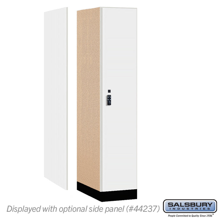 Salsbury 15" Wide Premier Wood Locker - Single Tier - 1 Wide - 6 Feet High - 24" Deep - Arctic White - Resettable Combination Locks - Sweatfully