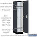 Salsbury 15" Wide Premier Wood Locker - Single Tier - 1 Wide - 6 Feet High - 24" Deep - Carbon Mesh - Electronic Locks - Sweatfully