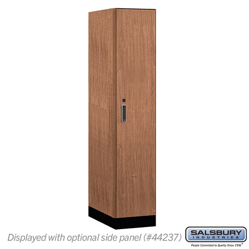 Salsbury 15" Wide Premier Wood Locker - Single Tier - 1 Wide - 6 Feet High - 24" Deep - Red Oak - Electronic Locks - Sweatfully