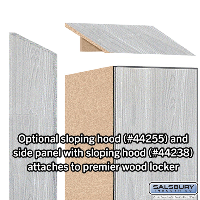 Salsbury 15" Wide Premier Wood Locker - Single Tier - 1 Wide - 6 Feet High - 24" Deep - Silver Teak - Electronic Locks - Sweatfully